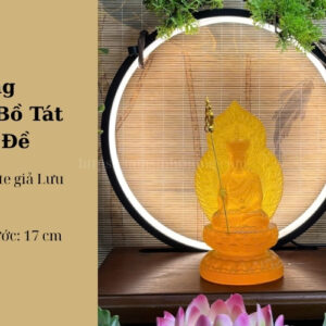 Địa Tạng Vương Bồ Tát Lá Bồ Đề Giả Lưu Ly Vàng 18cm