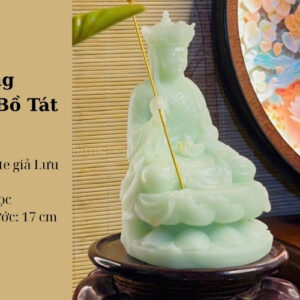 Địa Tạng Vương Bồ Tát Xanh Ngọc 17cm Tượng Thờ Composite Lưu Ly Đẹp