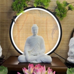 Ta Bà Tam Thánh Trắng Trơn Bổn Sư 20cm, Quan Âm 18cm, Địa Tạng 17cm