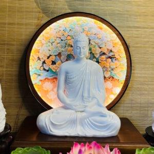 Ta Bà Tam Thánh Trắng Trơn Bổn Sư 25cm, Quan Âm 18cm, Địa Tạng 17cm