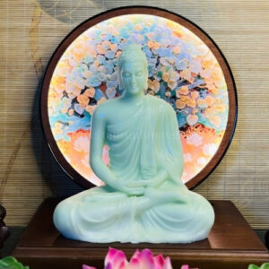 Ta Bà Tam Thánh Xanh Ngọc Bổn Sư 25cm, Quan Âm 18cm, Địa Tạng 17cm