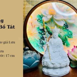 Tượng Địa Tạng Vương Bồ Tát Trắng Trơn 17cm Tịnh Thất Chơn Tâm