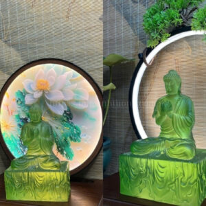 Tượng Phật Dược Sư Lưu Ly Xanh Diệp Lục 20cm – Ánh Sáng Chữa Lành và Tịnh Hóa Thân Tâm