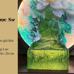 Tượng Phật Dược Sư Lưu Ly Xanh Diệp Lục 20cm – Ánh Sáng Chữa Lành và Tịnh Hóa Thân Tâm