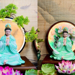 Tượng Quan Thế Âm Bồ Tát Sơn Cao Cấp 25cm – Từ Bi Lan Tỏa, Hóa Giải Tai Ương