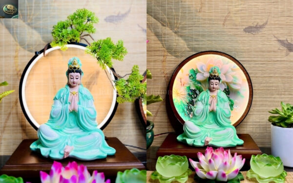 Tượng Quan Thế Âm Bồ Tát Sơn Cao Cấp 25cm – Từ Bi Lan Tỏa, Hóa Giải Tai Ương