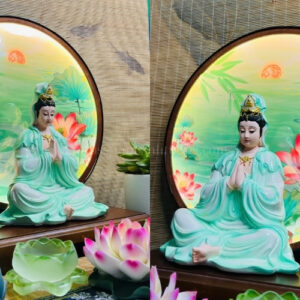 Tượng Quan Thế Âm Bồ Tát Sơn Cao Cấp 25cm – Từ Bi Lan Tỏa, Hóa Giải Tai Ương