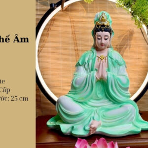 Tượng Quan Thế Âm Bồ Tát Sơn Cao Cấp 25cm – Từ Bi Lan Tỏa, Hóa Giải Tai Ương