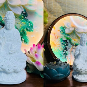 Tượng Quan Thế Âm Bồ Tát Trắng Trơn 18cm – Hiện Thân Của Từ Bi Và Cứu Khổ Cứu Nạn