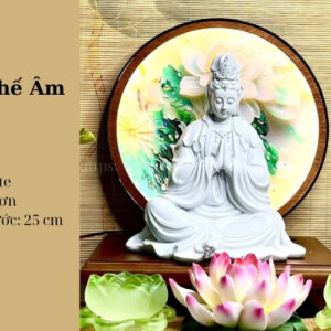 Tượng Quan Thế Âm Bồ Tát Trắng Trơn 25cm – Biểu Tượng Cứu Độ Và Từ Bi Tuyệt Đối