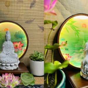 Tượng Quan Thế Âm Bồ Tát Trắng Trơn 30cm – Biểu Tượng Từ Bi Và An Lành Tuyệt Đối